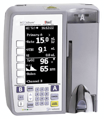 Image: The MRidium MRI infusion pump (Photo courtesy of IRadimed). Image: The MRidium MRI infusion pump (Photo courtesy of IRadimed).